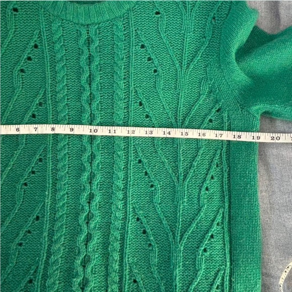 J. Crew Emerald Cable Knit Crew Neck Sweater - Picture 5 of 7